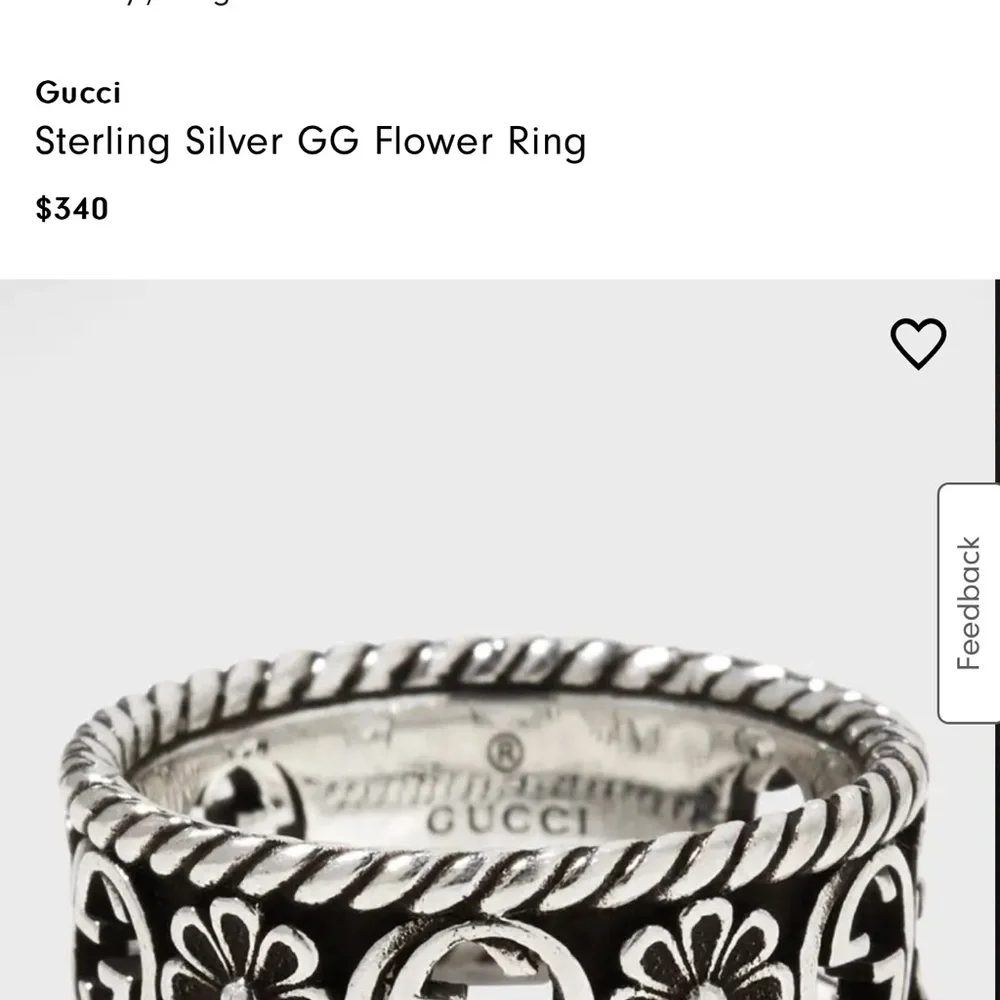 Gucci Silver Ring size‎ 14